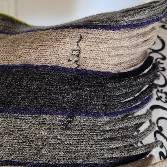 Paul Smith fringed striped scarf grey neon yellow - Picture 4 of 8